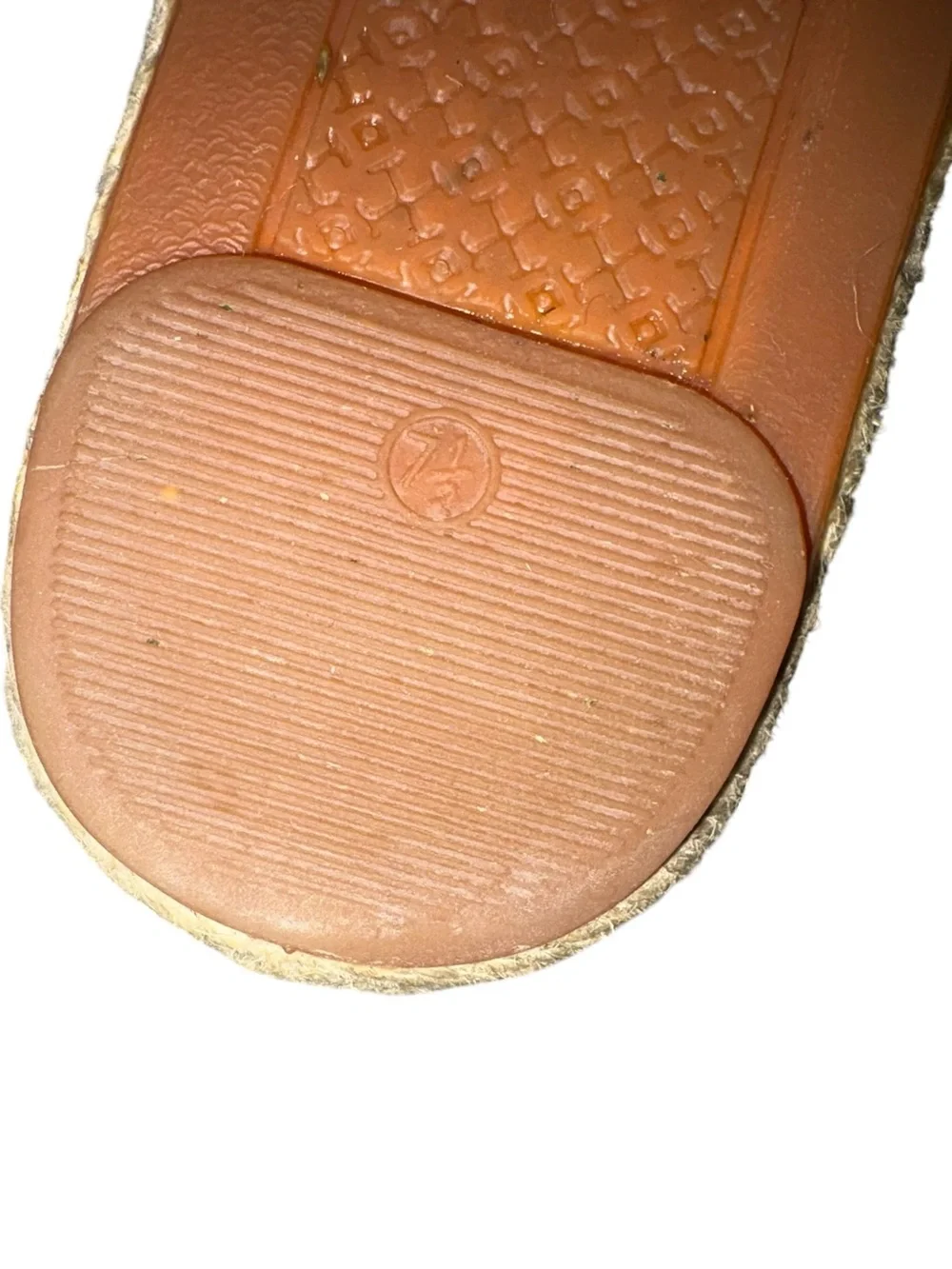 Tory Burch Lonnie Chambray Blue & Patent Leather Logo Flat Espadrilles - 7.5